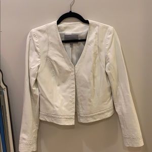 White Leather Classiques Entier Fitted Jacket